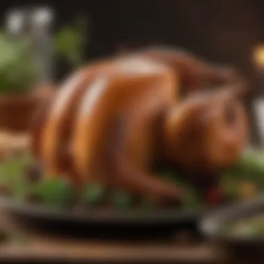 Succulent Smoked Turkey Presentation A succulent smoked turkey on a platter garnished with herbs