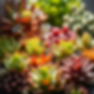 Succulent Diversity in Natural Light A variety of succulents arranged in a sunlit environment.