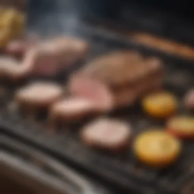 Grill setup with tools and accessories for pork loin