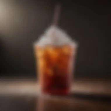 Close-up of a McDonald's soda cup with ice