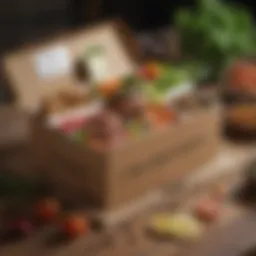 Fresh paleo meal delivery box with ingredients and recipe cards
