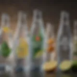 Comparison of mineral water and sparkling water bottles