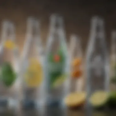 Mineral Water vs Sparkling Water Comparison of mineral water and sparkling water bottles