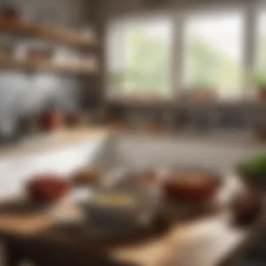 A serene kitchen scene with empty bowls and utensils, inviting a sense of experimentation and freedom.