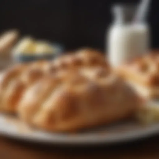 A plate filled with high glycemic index foods such as white bread and sugary pastries.