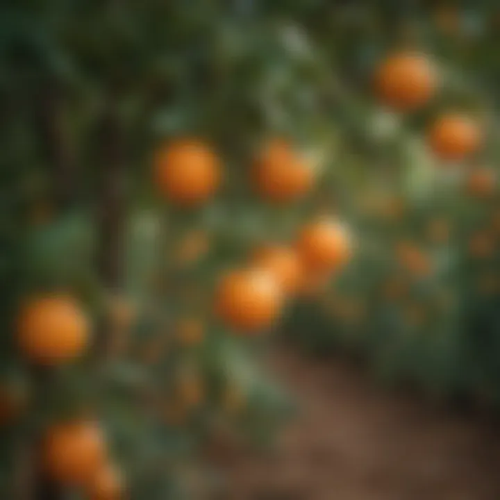 Close-up of ripe Orri mandarins on a tree