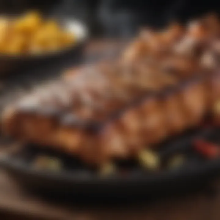 A beautifully grilled meal with rich smoke flavor, demonstrating the grill's capabilities.