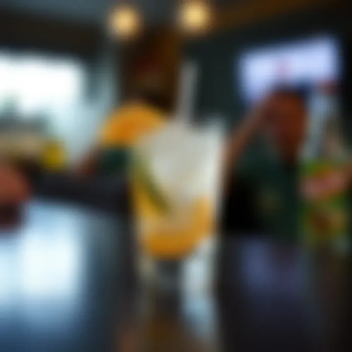 A clear glass of electrolyte-rich sports drink