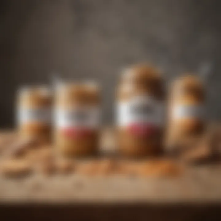 Selection of alternative nut butters on a table