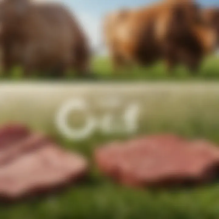 An infographic comparing the nutritional benefits of grass-fed and grain-fed beef