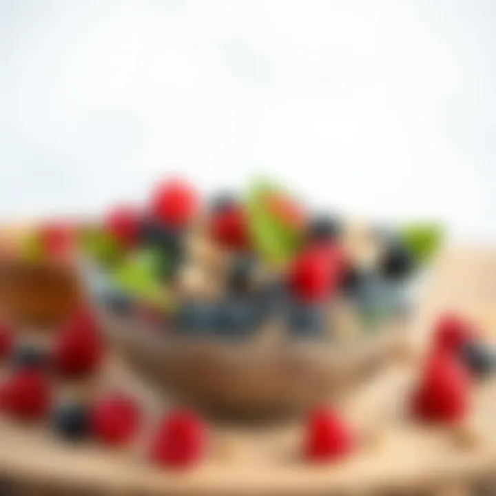 Healthy Bowl for Mental Clarity An aesthetically pleasing bowl of berries, nuts, and greens emphasizing mental health benefits