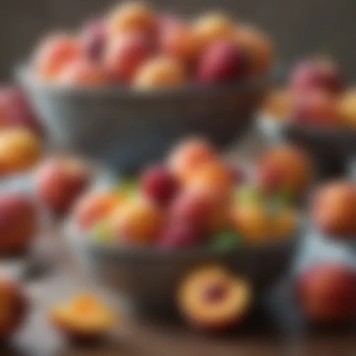 A bowl filled with assorted fruits including peaches, highlighting their nutritional diversity