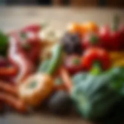 Colorful assortment of vegetables for infants