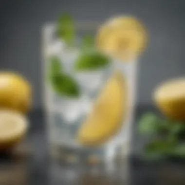 A glass of refreshing lemon-infused water garnished with mint leaves