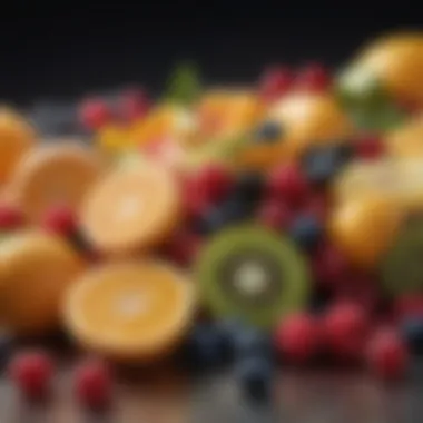 Colorful assortment of fruits rich in vitamins and antioxidants