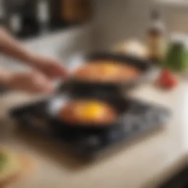 Expert showcasing proper hot pad usage in a kitchen setting