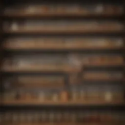 An organized spice shelf showcasing various jars and containers with labels.