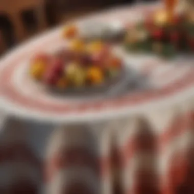 Elegant oval holiday tablecloth adorned with festive patterns