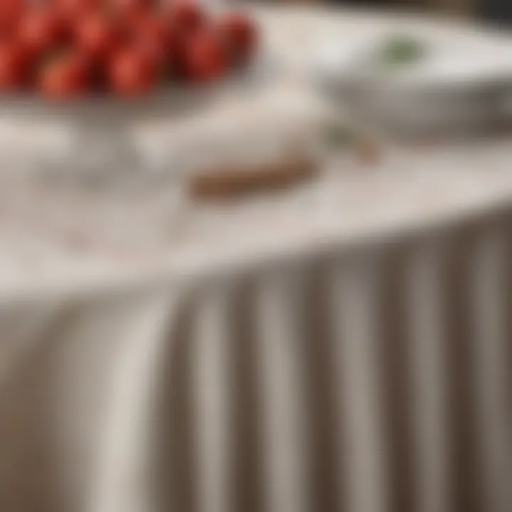 Close-up of high-quality fabric used in oval tablecloths