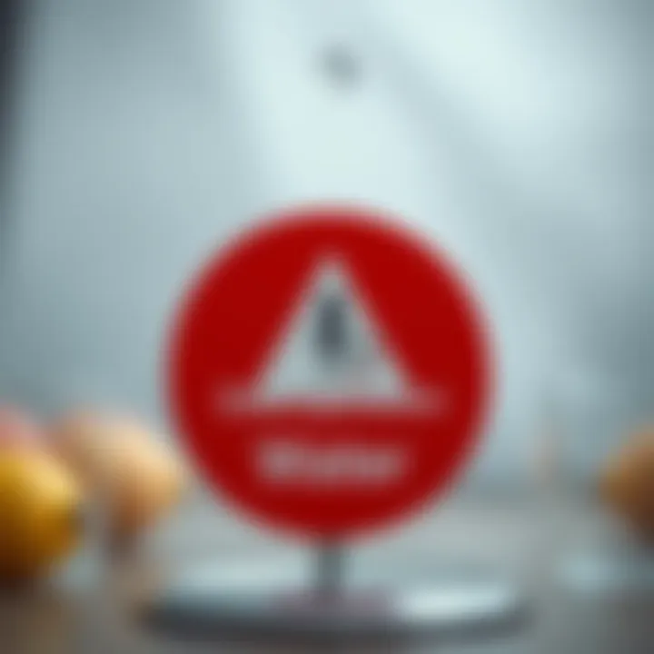 Warning sign for overhydration with a water droplet