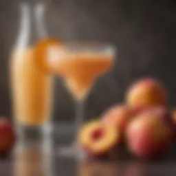 A vibrant glass of peach daiquiri showcasing its refreshing color and garnished with fresh peach slices