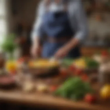 Pioneer Woman Utensils with Fresh Ingredients Pioneer Woman utensils in use alongside fresh ingredients