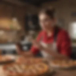 Teen using smartphone to order pizza online