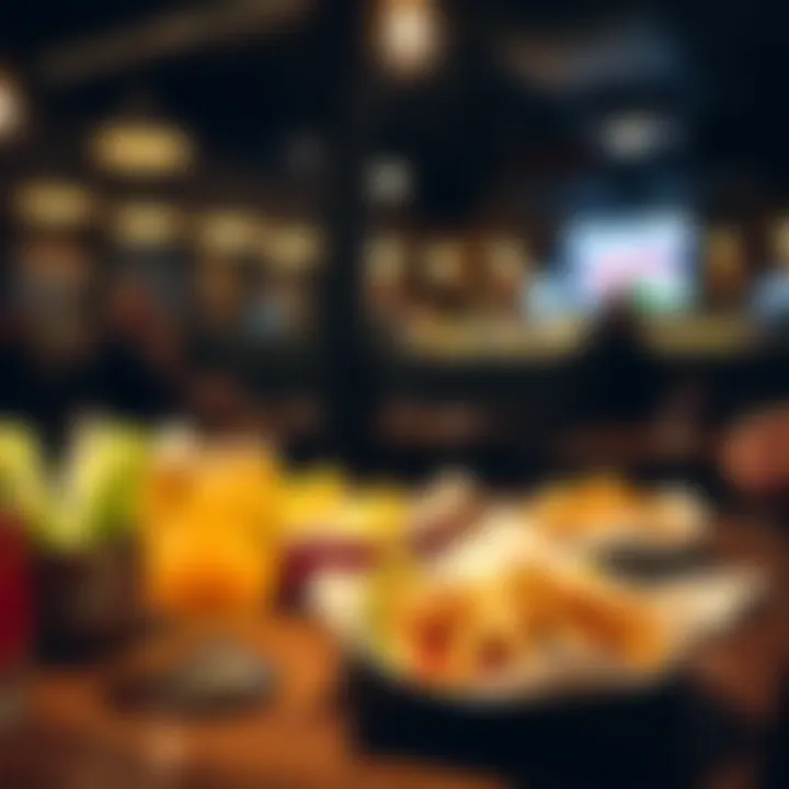 Maximize Savings During Happy Hour A restaurant with a vibrant atmosphere during happy hour