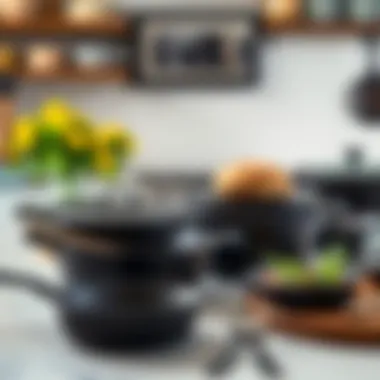 An array of cast iron cookware displayed elegantly