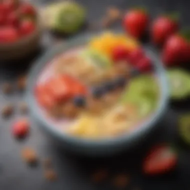 Refreshing Smoothie Bowl Vibrant smoothie bowl topped with fresh fruits and nuts
