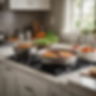 Functional Cookware in a Modern Kitchen Rachael Ray induction cookware in a contemporary kitchen setting demonstrating functionality