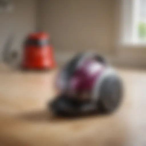 Compact design of a portable vacuum cleaner