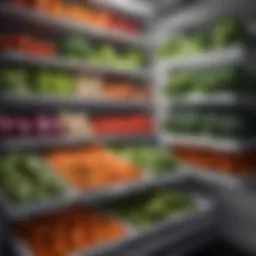 Freshly stored vegetables in a refrigerator