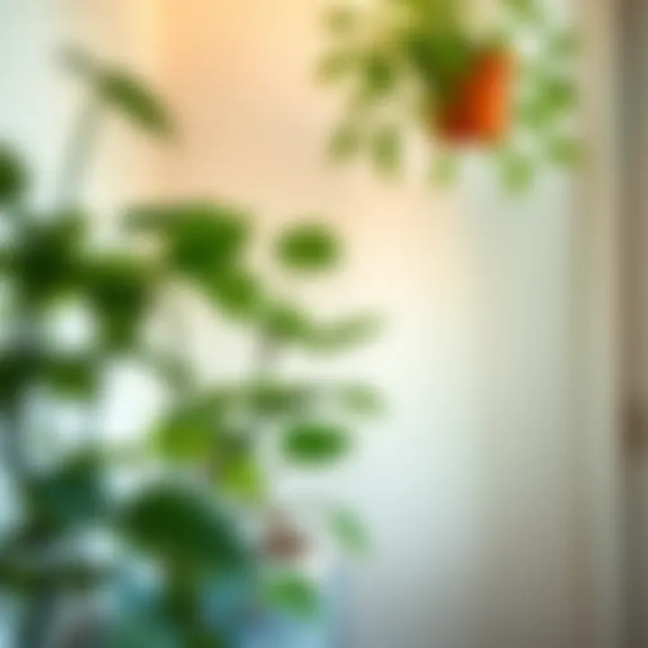 An indoor plant thriving in a well-lit corner