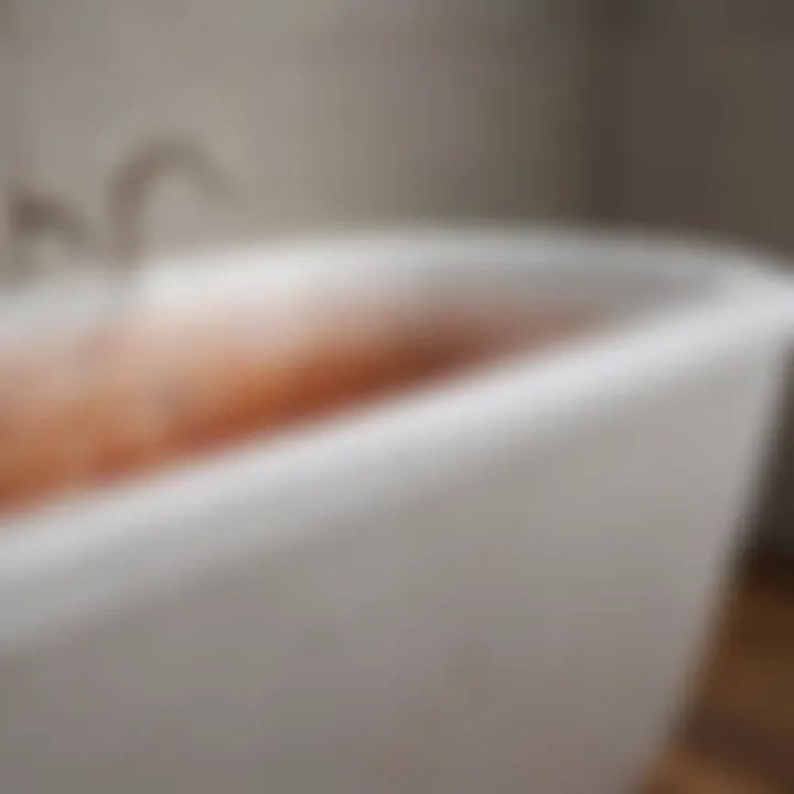 Close-up of eco-friendly materials used in bathtub liners