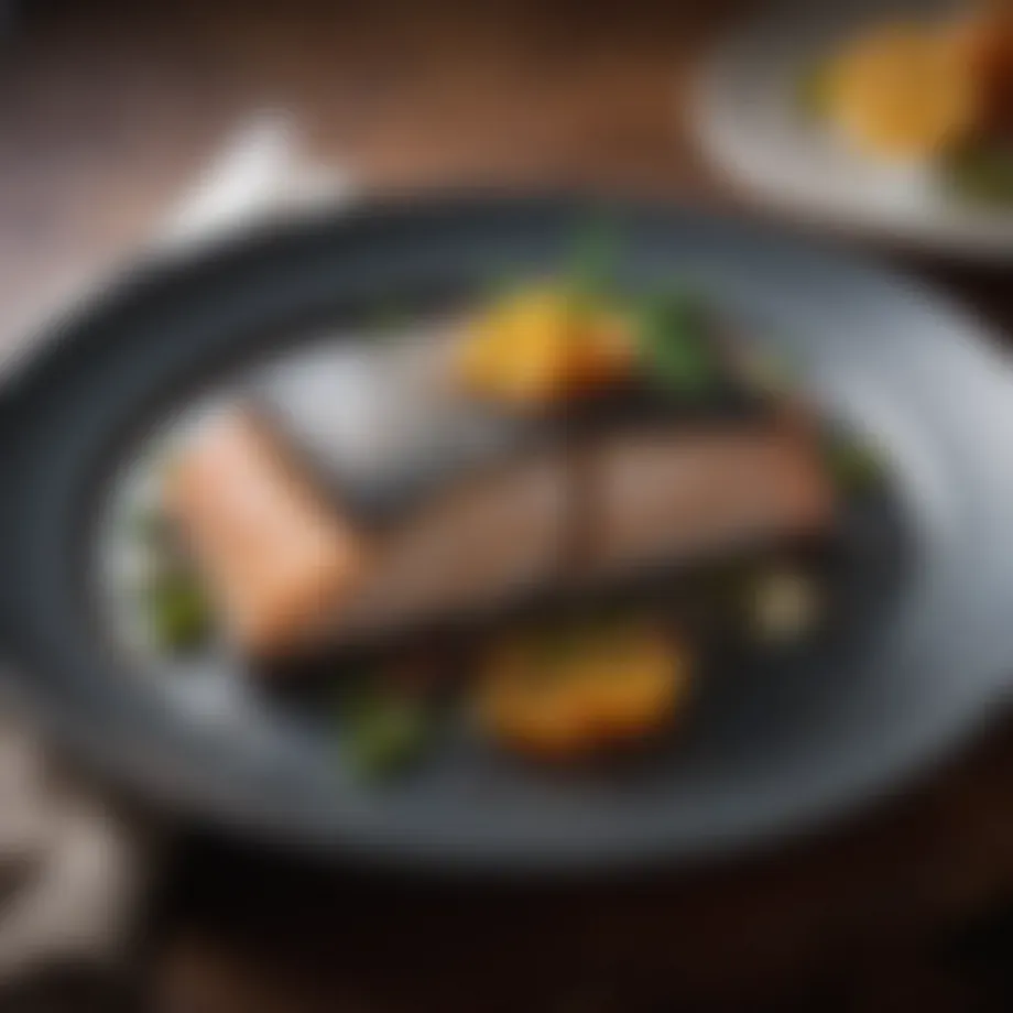Elegant presentation of sablefish on a gourmet plate