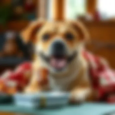 A Dog's Delight: Enjoying Sausages in a Blanket Happy dog enjoying a homemade treat