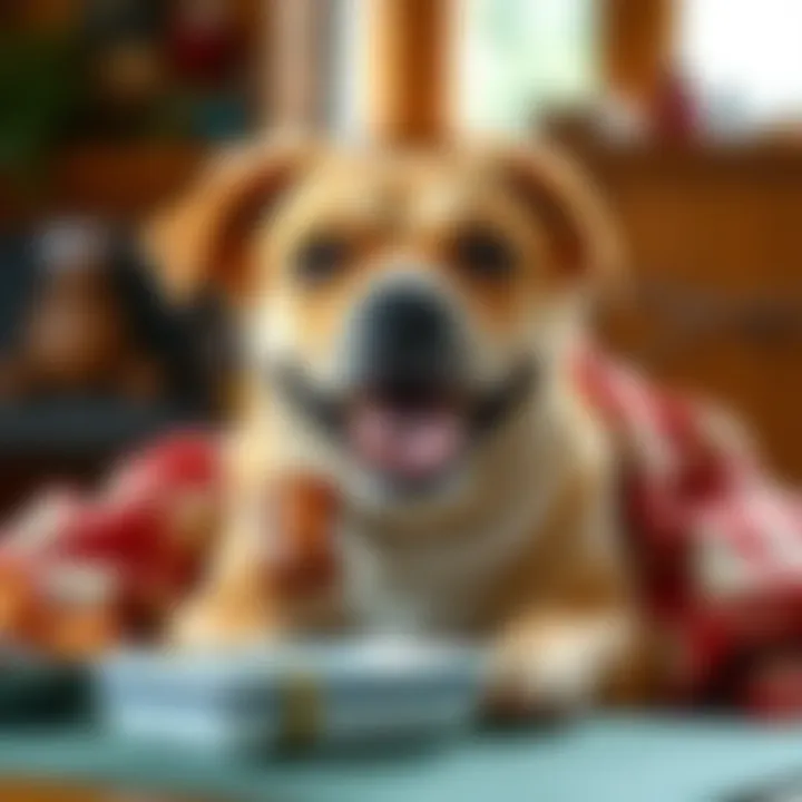 A Dog's Delight: Enjoying Sausages in a Blanket Happy dog enjoying a homemade treat