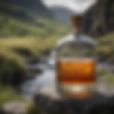 Scotland's Scenic Landscape A picturesque landscape of Scotland, representing the origins of Scotch whisky.
