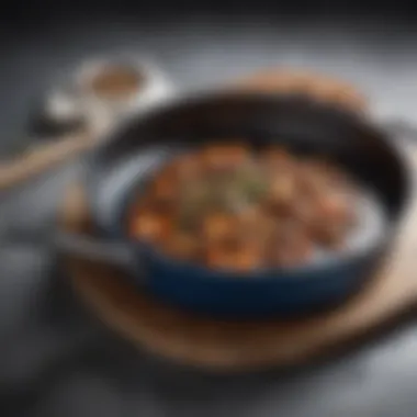 Gleaming Finish of a Seasoned Pan A freshly seasoned blue carbon steel pan with a gleaming finish