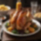 A beautifully presented plate of Shaw's Rotisserie Chicken with vibrant sides