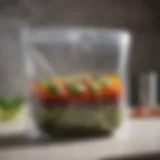 Innovative silicone pouch filled with fresh ingredients ready for storage