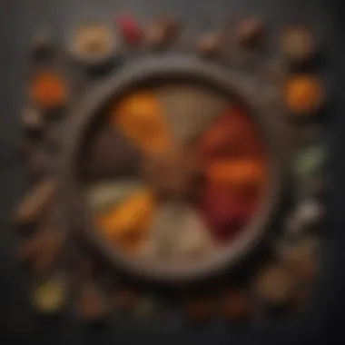 The Essence of Flavor Through Spices A collection of spices arranged aesthetically