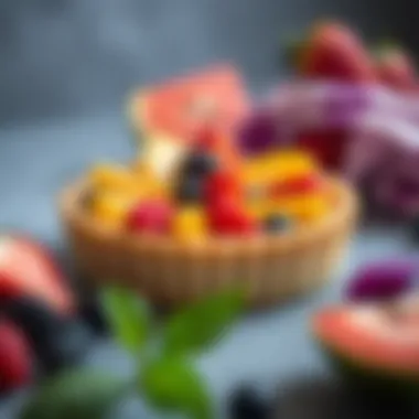 A simple fruit tart showcasing fresh seasonal fruits