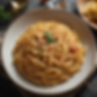 Effortless Elegance A quick dish of pasta garnished with a sprinkle of cheese