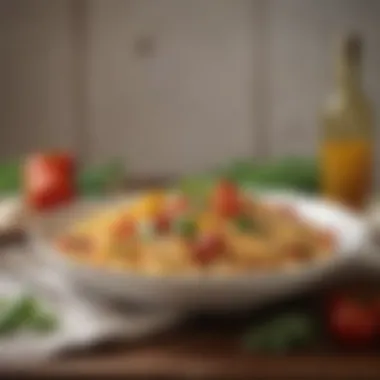 Colorful Pasta Delight A vibrant plate of pasta with fresh herbs and tomatoes