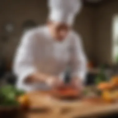 Mastering Innovative Slicing Techniques Chef demonstrating innovative slicing technique