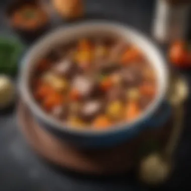Garnished Beef Stew Ready to Serve A garnished bowl of beef stew, ready to be enjoyed