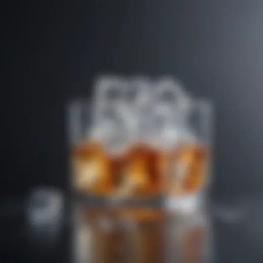 Elegant square ice cubes in a highball glass