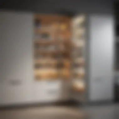 Functional Cupboard with Integrated Lighting Functional storage cupboard with integrated lighting for visibility
